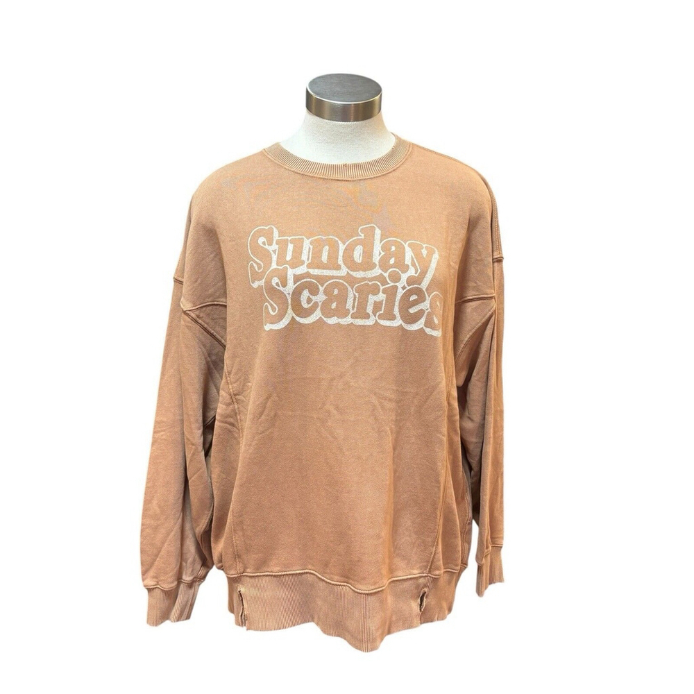 NWT Aerie The Chill Crew Sweatshirt Sunday Scaries Oversized Pullover Sz. XS